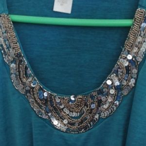 Ruffled sequined tanktop